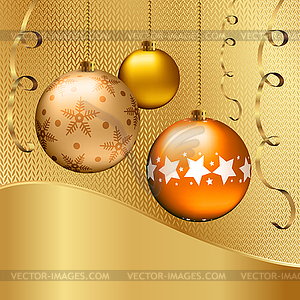 Golden christmas background - vector image