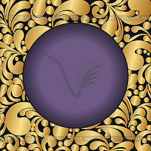 Circle golden decoration - color vector clipart