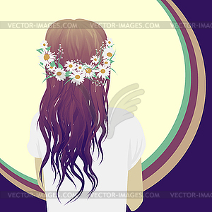 Hipster girl - royalty-free vector clipart
