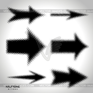 Halftone Arrows - vector clipart