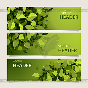 Leaf headers set - vector clipart