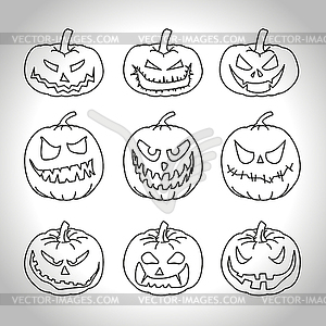 Line pumpkins - vector clipart