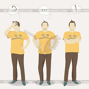 Men positions - vector clipart