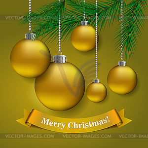 Golden christmas background - vector clip art