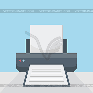 Printer on table - vector image