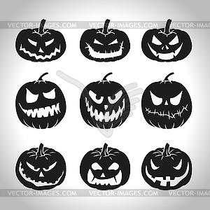 Black pumpkins - vector clipart