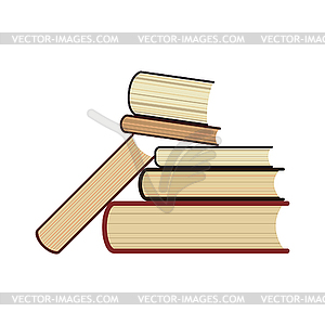 Six (6) books stack isolated - vector clip art
