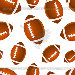 Many bright rugby balls , seamless pattern - vector clipart