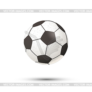 Realistic football ball icon with shadow - vector clipart