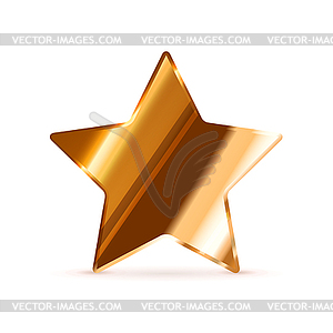 Glossy bronze rating star - vector image