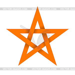 Orange star with shadow on intersections - vector image