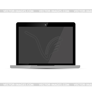 Glossy flat laptop - vector clipart