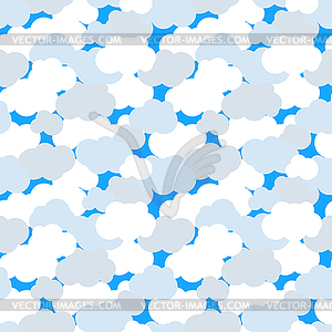 Clouds in blue sky seamless pattern - vector clipart