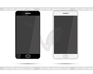 Mobile smartphones mock-up in black and white colors - vector image