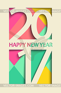 New 2017 year greeting card.  - vector image