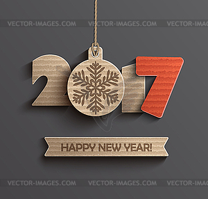 Happy new year 2017 design - vector clipart