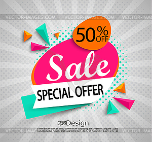 Sale - special offer - bright modern banner - color vector clipart