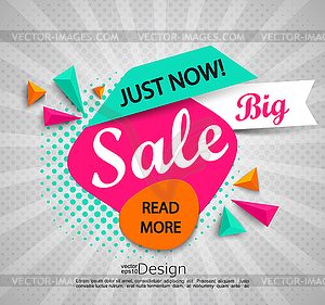 Big sale - banner with halftone background - vector clipart