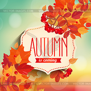 Autumn is coming, background - vector clipart