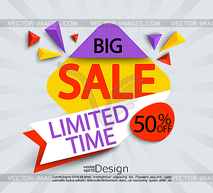 Big sale - limited time banner - vector clip art