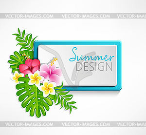 Summer blue frame - vector image