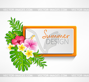 Summer red frame - vector clipart