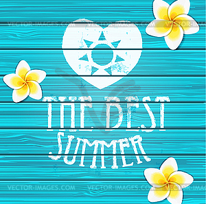 Wooden background Summer - vector image