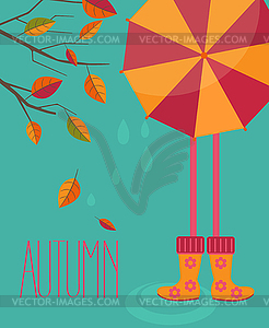 Autumn season in flat style - vector clip art