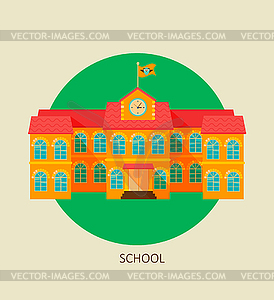 Classical school building icon - vector clipart