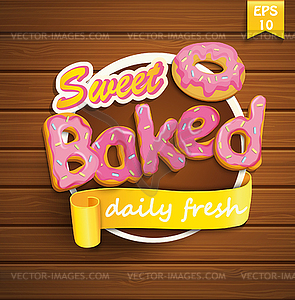 Sweet baked sticker - vector clipart