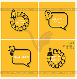 Startup, idea, consulting, sciens concepts in flat - royalty-free vector image