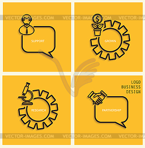 Support, business grown, research, partnership in - vector clip art