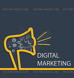 Цифровой маркетинговая концепция - векторизованное изображение клипарта