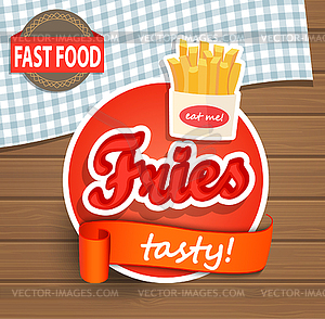 Tasty fries concept - vector clip art