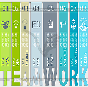 Teamwork concept - infographic - royalty-free vector clipart