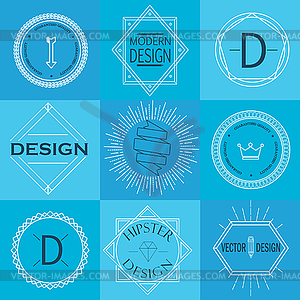 Set of Retro Vintage Insignias and Logotypes - vector clipart