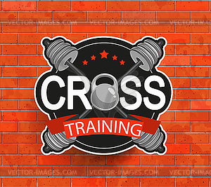 Retro styled crosstraining emblem - vector clipart