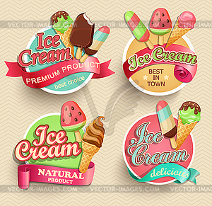 Ice cream emblems - vector clipart