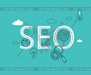 Infographic of SEO - vector image