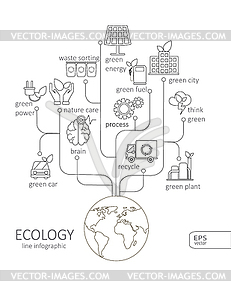 Simple mono linear pictogram Infographic - vector image