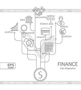Банки и сбережения, финансы инфографики - иллюстрация в векторе