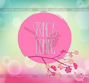 Handwriting inscription Spring is coming - vector image
