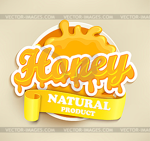 Honey natural label splash - vector clipart