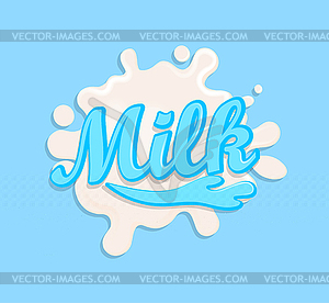 Milk label splash - vector clipart