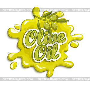 Olive oil label - vector image