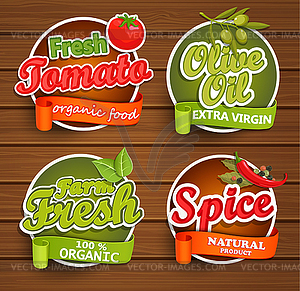 Farm fresh, organic food label - vector clip art