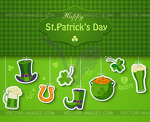 Плакат, баннер или фон для Happy St Patricks - изображение в векторном формате