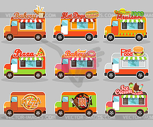 Set of s food truck - vector clipart