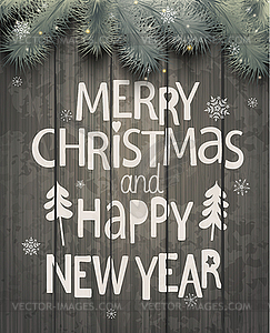 Xmas and New Year Holiday Greeting Card - vector image