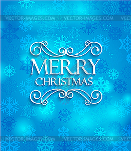 Merry Christmas on blue background - vector clip art